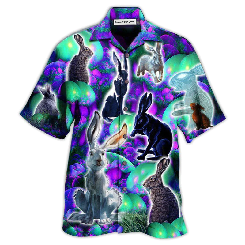 Rabbit And Easter Hawaiian Shirt For Resort Holidays Beach Travel And Relaxed Casual Fashion