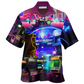 Happy Game Arcade Gaming Hawaiian Shirt Pattern Detail For Vacation Travel And Daily Wear