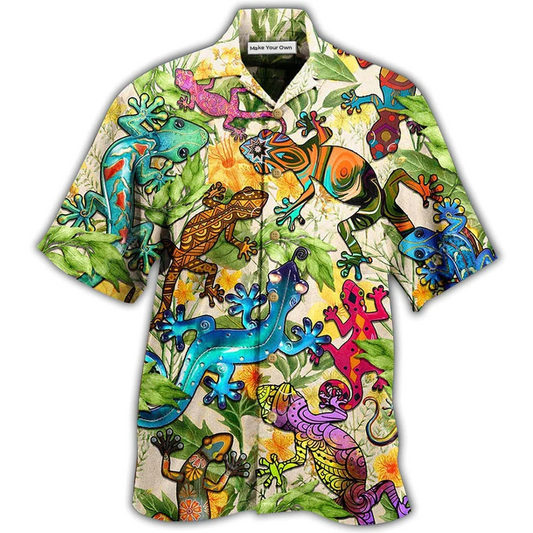 Lizard Hawaiian Shirt For Beach Vacations Casual Parties And Warm Weather Style