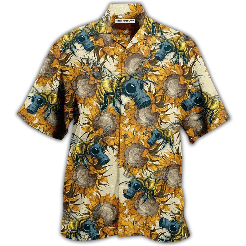 Sunflower Honey Bee Hawaiian Shirt For Coastal Adventures Summer Events And Everyday Comfort