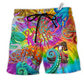 Hippie Lets Get Octopus Hawaiian Print Beach Shorts For Beach Days And Coastal Travel