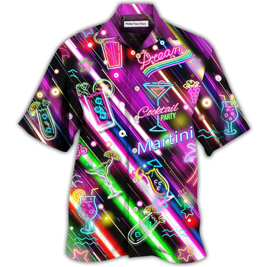 Happy Cocktail Martini Hour Stunning Hawaiian Shirt For Poolside Relaxation And Sunny Getaways