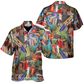 Accordion Hawaiian Shirt For Resort Travel Summer Outings And Casual Gatherings