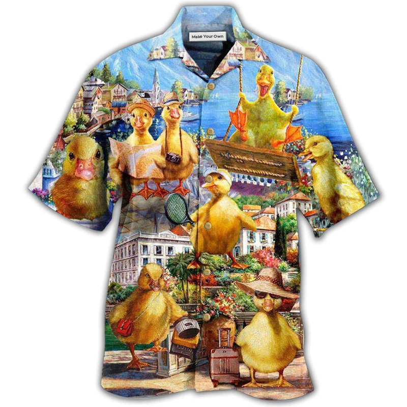 Duck Hawaiian Shirt For Beach Vacations Casual Parties And Warm Weather Style