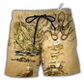 Octopus Amazing And Sail Retro Hawaiian Print Beach Shorts For Seaside Summer Adventures