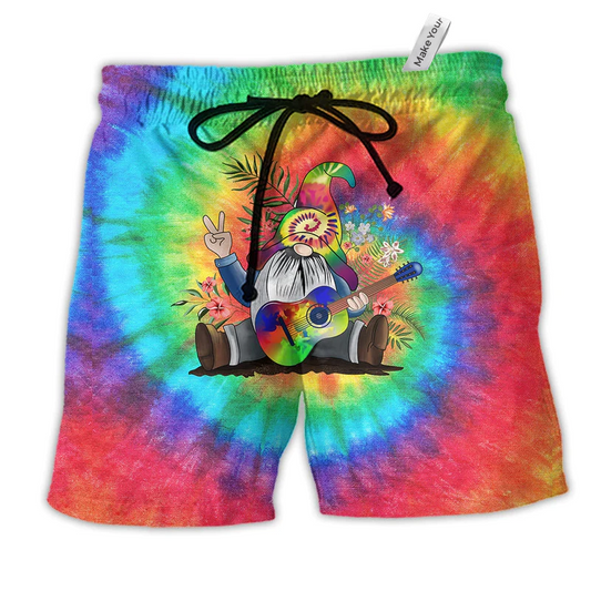 Music Believe In The Power Of Music Hippie Gnome Beach Shorts For Christmas Getaways