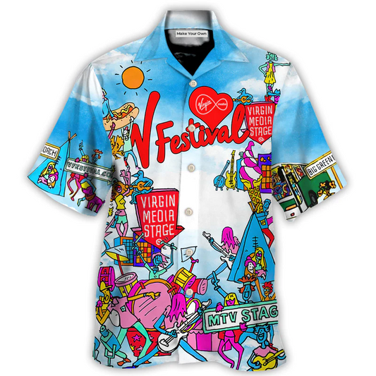 Music Festival Hawaiian Shirt Summer Design Detail For Island Holidays