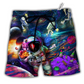 Astronaut Galaxy In The Galaxy Hawaiian Print Beach Shorts For Striking Resort Looks