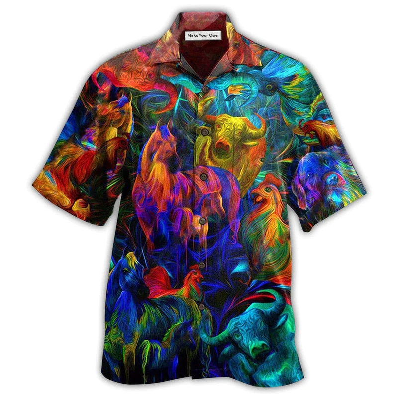 Farm Life And Wildlife Hawaiian Shirt For Island Trips Summer Gatherings And Comfortable Daily Wear