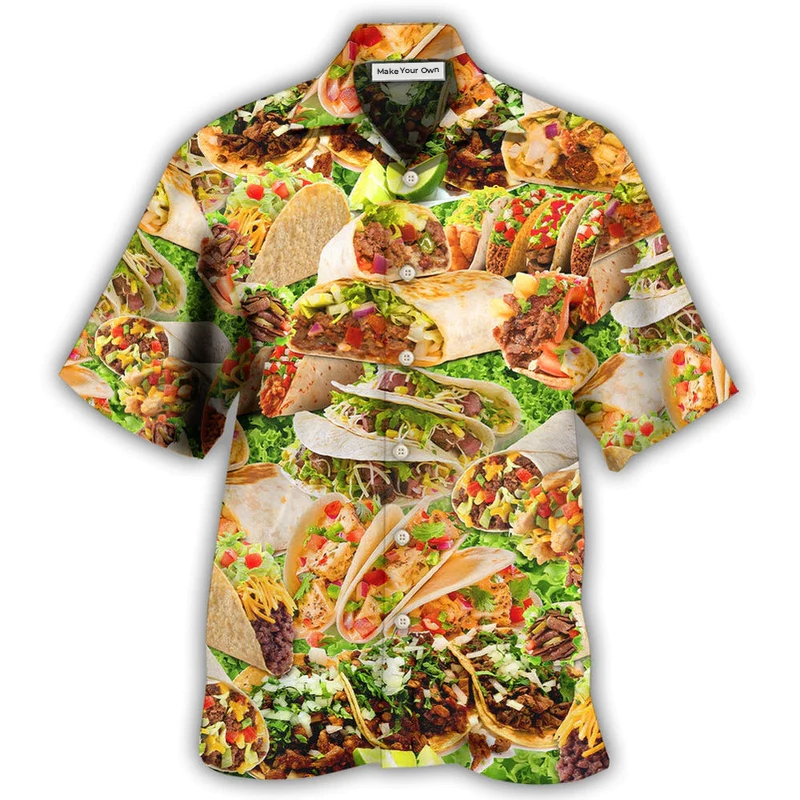 Dessert And Tacos Hawaiian Shirt For Coastal Trips Outdoor Events And Relaxed Summer Wear