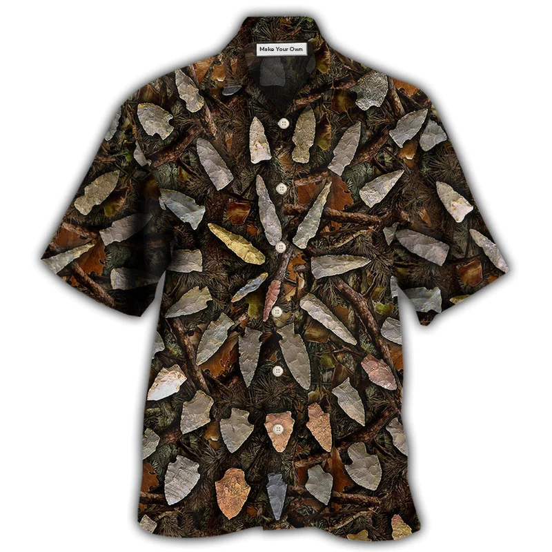 Hunting Arrowhead Camo Hawaiian Shirt Design Detail For Sunny Adventures And Casual Wear