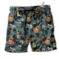 Tropical Leaf Guitar Beach Shorts For Casual Day Trips And Laid Back Styling
