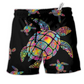 Hippie Ocean Turtle Beach Shorts For Coastal Adventures And Thoughtful Gift Giving