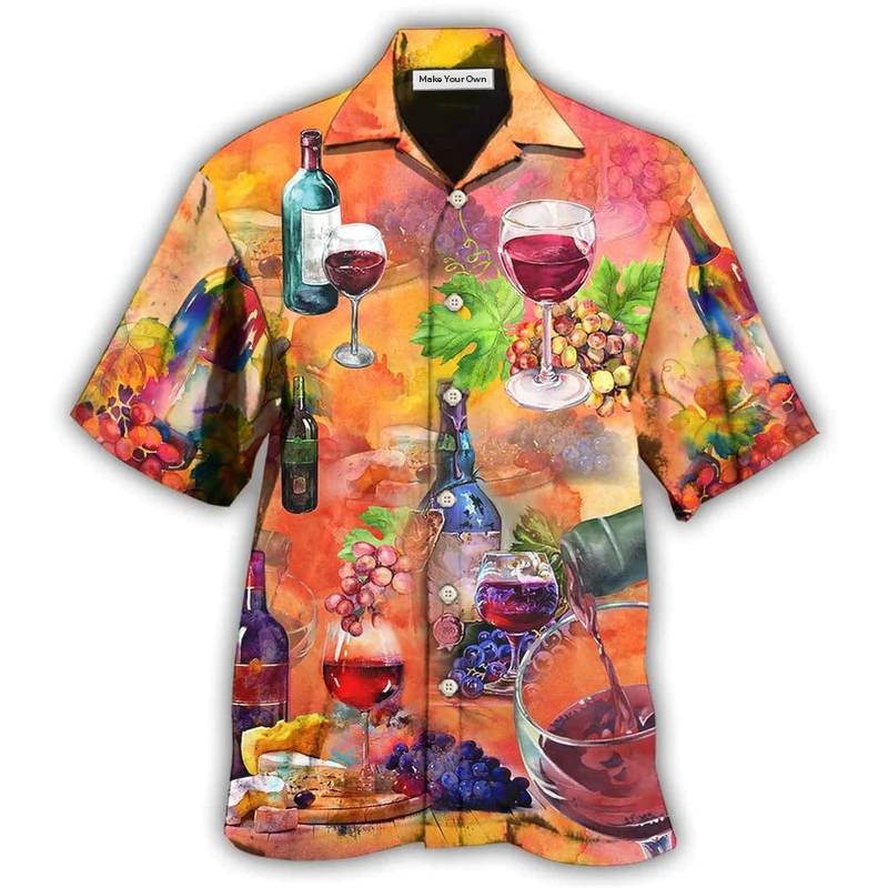Wine Nine Hawaiian Shirt Artwork View For Coastal Escapes And Resort Style