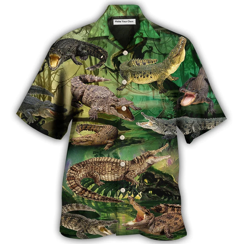 Crocodile Fall Hawaiian Shirt Design View For Casual Summer Styling
