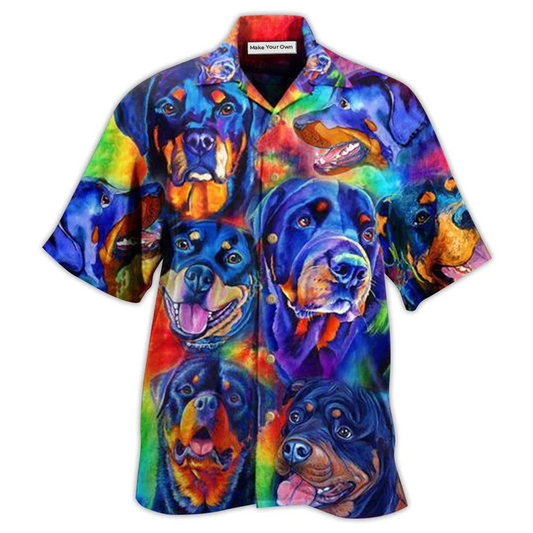 Rottweiler Hawaiian Shirt For Summer Events And Casual Outdoor Wear