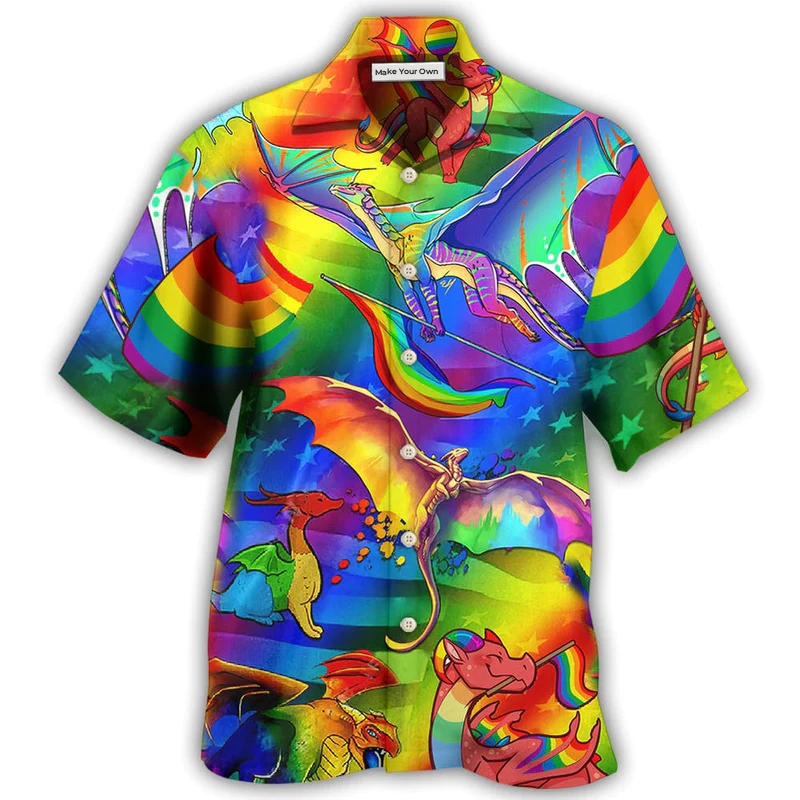 Rainbow Pride Heart Hawaiian Shirt For Beach Days Resort Trips And Relaxed Everyday Style