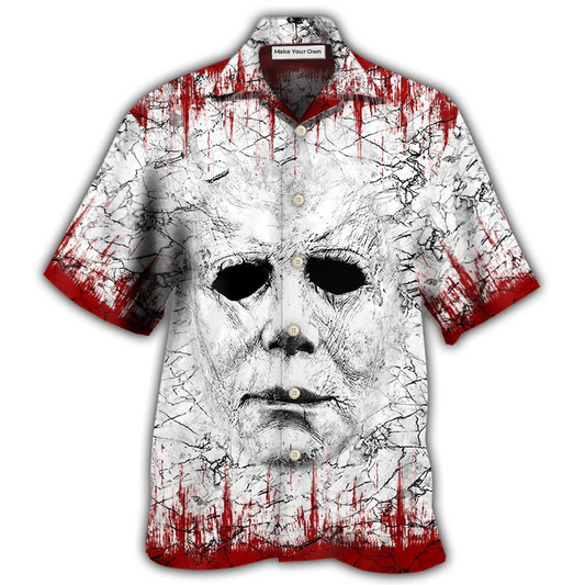 Halloween Horror Matter Hawaiian Shirt Artwork Detail For Resort Trips And Outdoor Activities