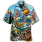 Watercolor Basketball Cycling Mountain Hawaiian Shirt Design View For Resort Travel And Thoughtful Gifting