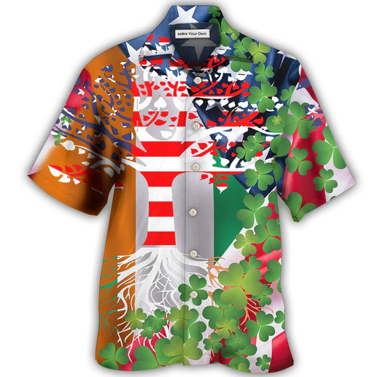 Irish Independence Day American Hawaiian Shirt For Resort Getaways And Comfortable Summer Activities