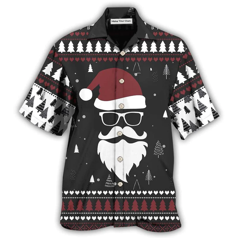 Christmas Hawaiian Shirt For Tropical Parties Vacation Travel And Casual Summer Style