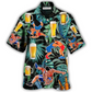Tropical Beer Wrestling Hawaiian Shirt Artwork View For Weekend Travel And Beach Style
