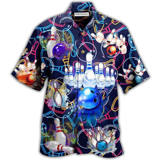Bowling Good Hawaiian Shirt Pattern Detail For Summer Holidays And Outdoor Fun