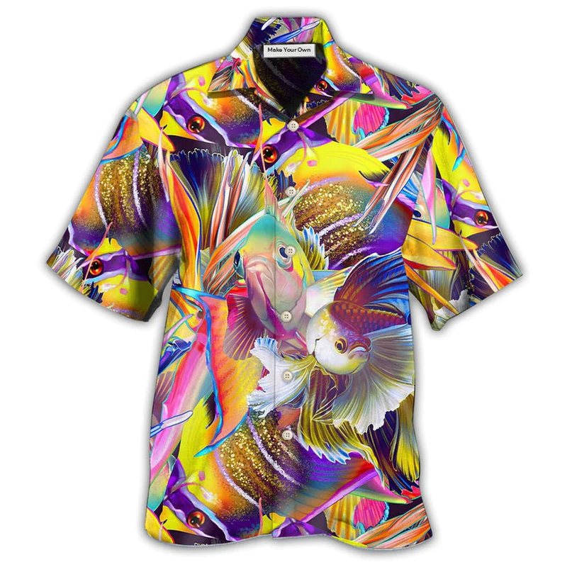Fish Beautiful Hawaiian Shirt Design Detail For Beach Days And Holiday Travel