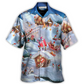 Festive Christmas Santa Gnome Hawaiian Shirt Tropical Styling View For Thoughtful Gifting