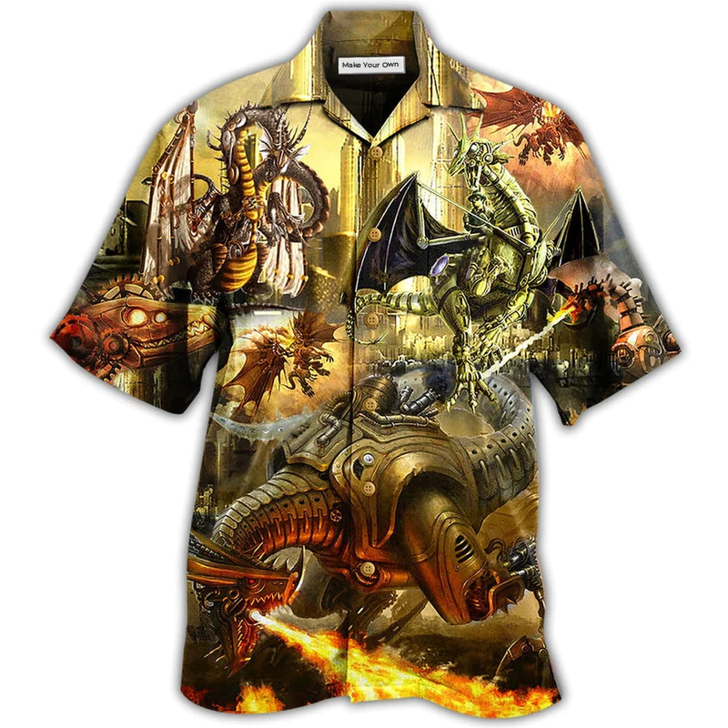 Dragon Metal Amazing Hawaiian Shirt For Resort Getaways And Comfortable Summer Activities