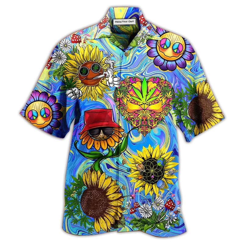 Bohemian Sunflower Stay Trippy Little Hawaiian Shirt For Vacation Days And Relaxed Coastal Outings