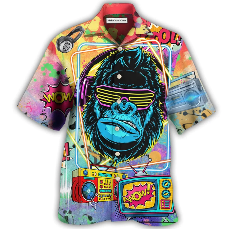 Music Notes Hawaiian Shirt For Resort Travel Summer Outings And Casual Gatherings