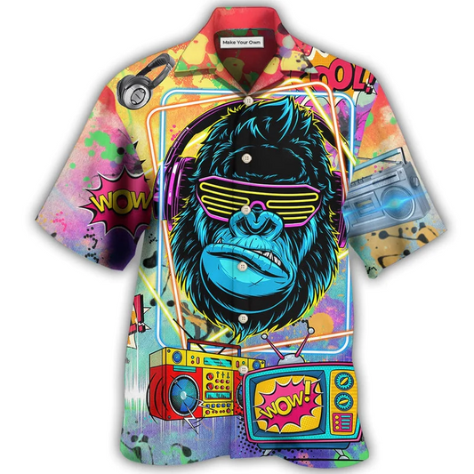 Music Notes Hawaiian Shirt For Resort Travel Summer Outings And Casual Gatherings