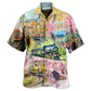 Floral Train Hawaiian Shirt Design View For Resort Travel And Thoughtful Gifting
