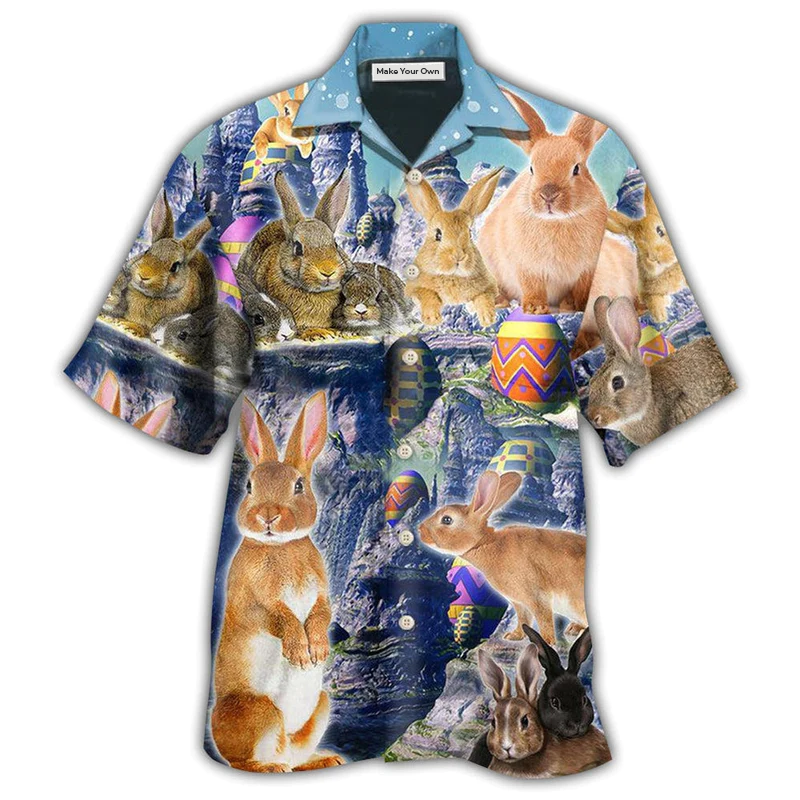 Easter And Rabbit Hawaiian Shirt For Tropical Escapes Resort Wear And Outdoor Celebrations