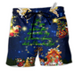 Christmas The Lord Style Hawaiian Print Beach Shorts For Festive Vacation Wear