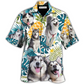 Tropical Playful Husky Hawaiian Shirt For Summer Events Coastal Travel And Comfortable Styling