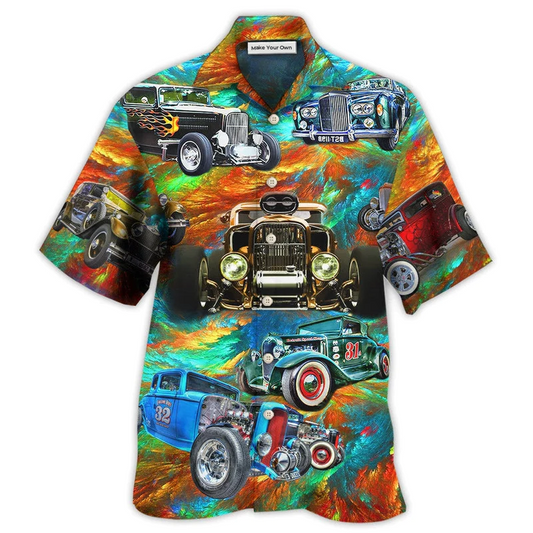 Hot Rod Hawaiian Shirt For Tropical Parties Vacation Travel And Casual Summer Style