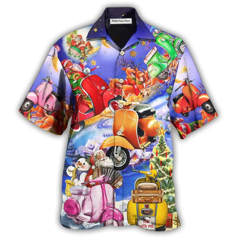 Purple Scooter Chill Scooters Greece Beach Christmas Hawaiian Shirt For Poolside Relaxation And Sunny Getaways