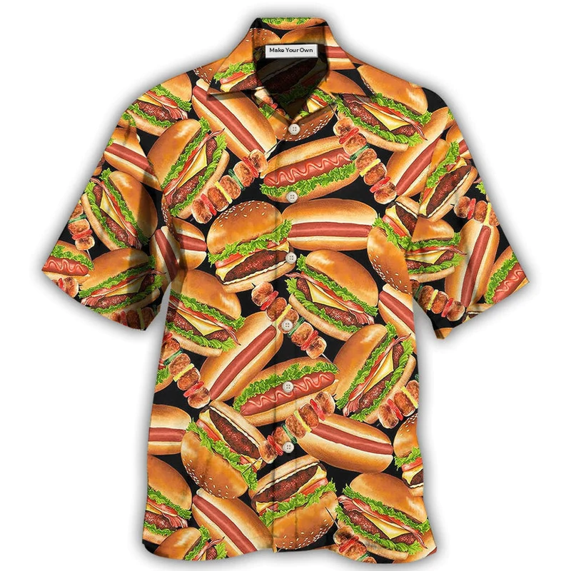 Food Burger Hawaiian Shirt For Poolside Relaxation And Sunny Getaways