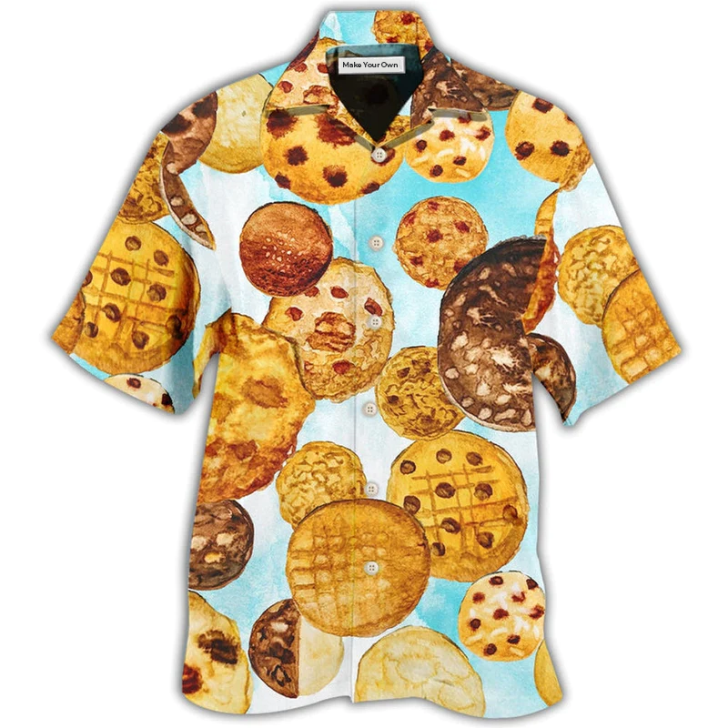 Chocolate And Cookies Hawaiian Shirt For Resort Getaways Summer Adventures And Casual Gifting