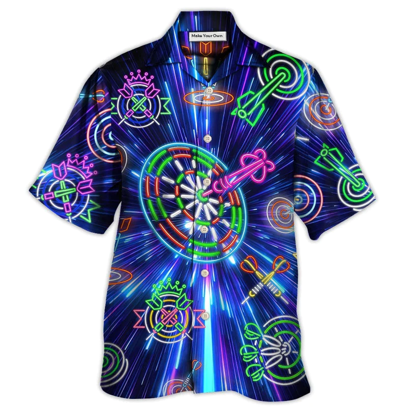 Neon Dart Light Sign Awesome Hawaiian Shirt Artwork View For Coastal Escapes And Resort Style