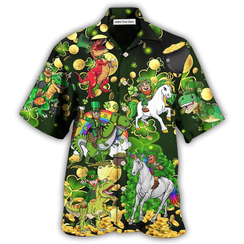 Horse Irish Saint Patrick Beer Brothers Hawaiian Shirt Artwork View For Coastal Escapes And Resort Style