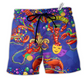 Shrimp Mardi Gras Love Animals Hawaiian Print Beach Shorts For Resort Trips And Poolside Style
