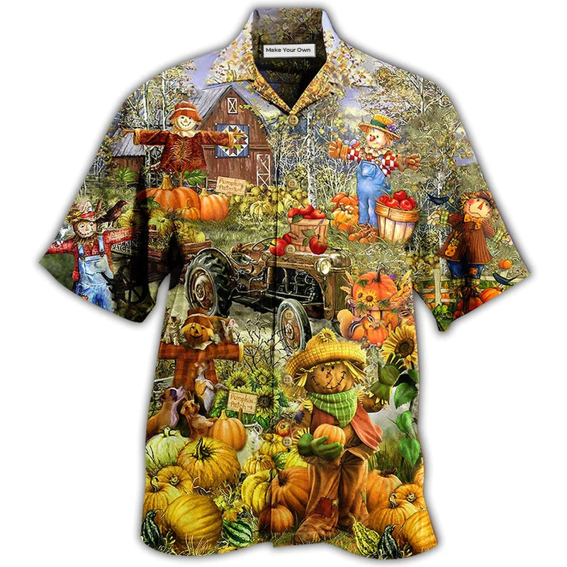 Halloween Pumpkin Smiling Beautiful Hawaiian Shirt For Coastal Adventures And Warm Weather Wear