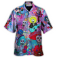 Floral Guitar Sugar Skull Hawaiian Shirt Design Detail For Beach Days And Holiday Travel