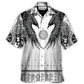 Black Norse Warrior Runic Raven Scandinavian Hawaiian Shirt Artwork View For Coastal Escapes And Resort Style