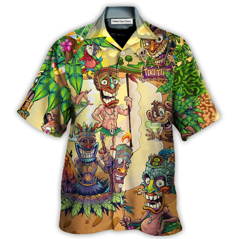 Cocktail Tiki Bar Summer Beach Hawaiian Shirt For Poolside Relaxation And Sunny Getaways
