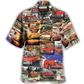 Classic Car Hawaiian Shirt For Tropical Holiday Resort Parties And Everyday Style