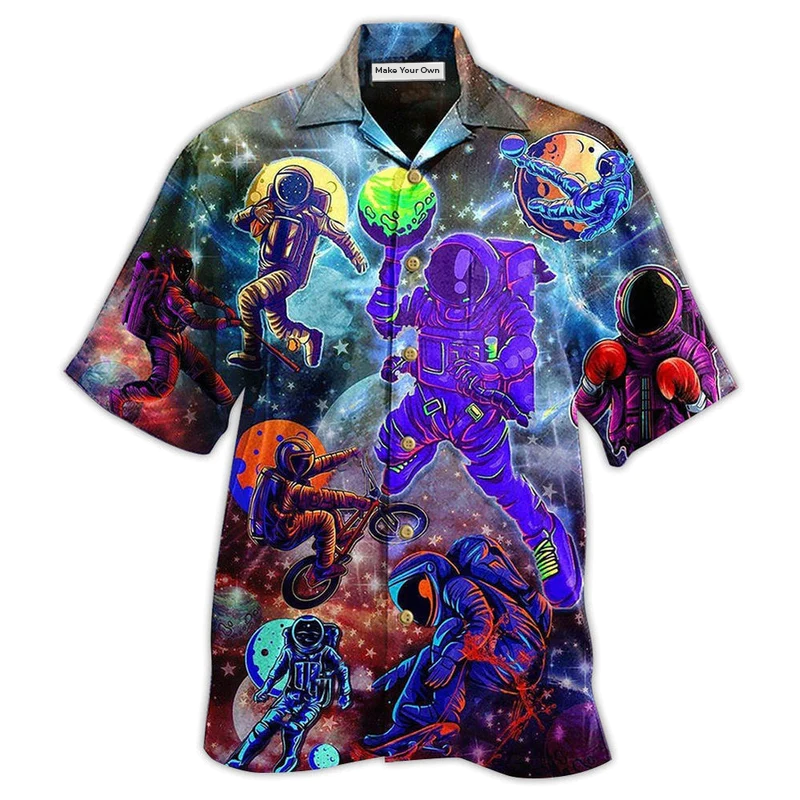 Cosmic Galaxy Explorer Hawaiian Shirt For Beach Vacations Casual Parties And Warm Weather Style
